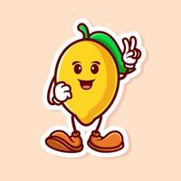 cute cartoon character of yellow lemon peace isolated vector