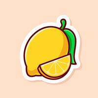 cute cartoon of yellow slice and single lemon isolated vector