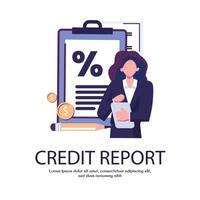 credit report flat style illustration design vector
