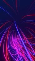 Vertical - abstract swirling glowing red and blue neon digital light beams background. This dynamic colorful motion background animation is full HD and a seamless loop. video