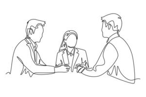 Client and customer concept. Single line draw design. Full length animation illustration. High quality 4k footage. vector