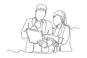 Client and customer concept. Single line draw design. Full length animation illustration. High quality 4k footage. vector