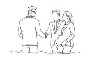 Client and customer concept. Single line draw design. Full length animation illustration. High quality 4k footage. vector