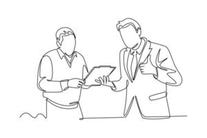 Client and customer concept. Single line draw design. Full length animation illustration. High quality 4k footage. vector
