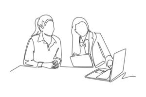 Client and customer concept. Single line draw design. Full length animation illustration. High quality 4k footage. vector