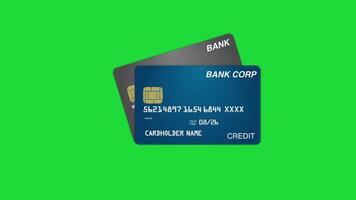 Credit cards debt bank 2d animation motion graphics green screen video