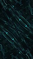 Vertical - digital circuit board styled background with fast moving glowing digital data nodes streaming past the camera. This modern technology motion background is full HD and a seamless loop. video