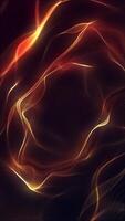 Vertical - gently flowing and rippling golden glowing digital fractal light wave background animation. This modern abstract motion background is full HD and a seamless loop. video