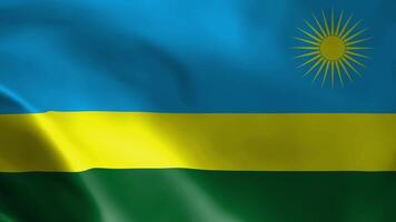 Rwanda flag in the wind. Detailed fabric texture. video
