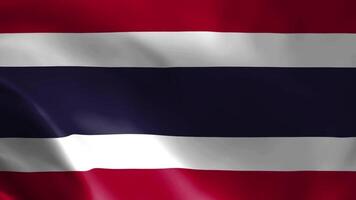 Thailand Flagge im das Wind. detailliert Stoff Textur. nahtlos geloopt Animation. video
