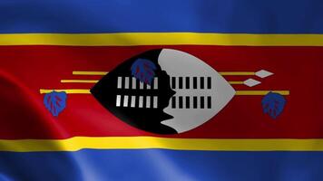 eswatini Flagge im das Wind. detailliert Stoff Textur. nahtlos geloopt Animation. video