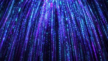 Neon line motion, blue purple flow, curved abstract technology background, light rays in motion. seamless loop, 4K video