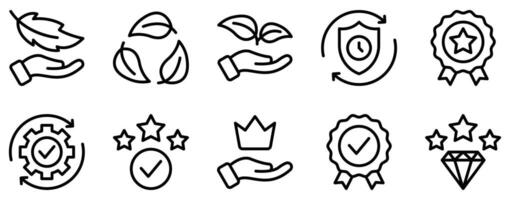Product Feature Icon Set Streamlined Line Style Collection vector