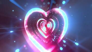 4k Romantic Neon Lights Heart Motion Background video