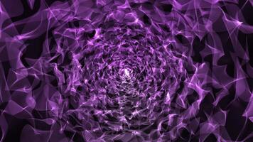 Pink purple fractal flame with transparent tongues of fire spreading around on a dark background. Abstract screensaver, animation of smoke and plasma. Motion graphics , 4k , 60 fps video
