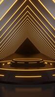 Black neon luxury podium pedestal product display and black box portrait background 3d rendering video