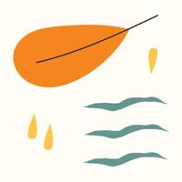 Simple Summer Leaf Autumn Leaf Element Background Template vector