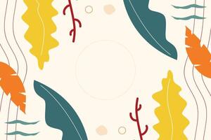Simple Summer Leaf Autumn Leaf Element Background Template vector