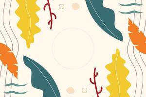 Simple Summer Leaf Autumn Leaf Element Background Template vector