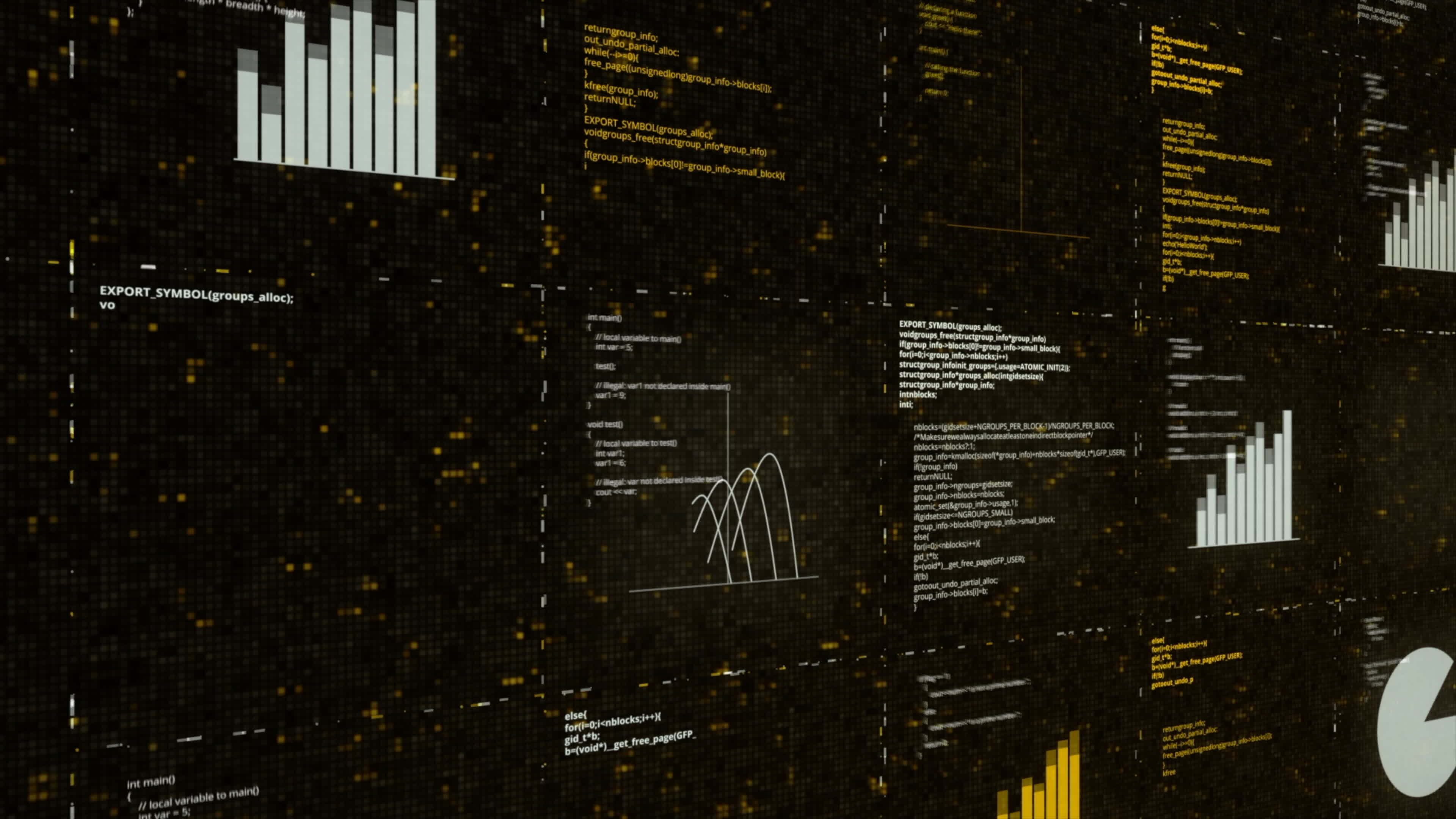 Futuristic hi tech visualization of computer program. Animation ...