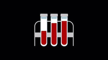 Blood Test Tube animated icon on Black background video