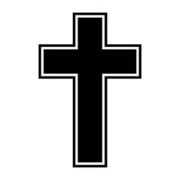 Christian cross silhouette icon. vector