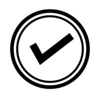 Simple round check mark icon. Authentication sign vector