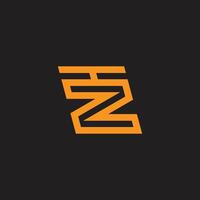 letter tz linked lines simple geometric logo vector