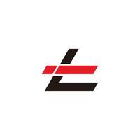 letter li simple geometric line red logo vector