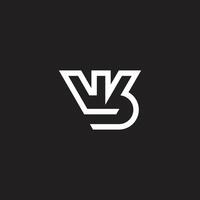letter vb linked line simple geometric logo vector