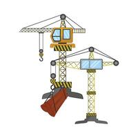 ilustración de construcción grua vector