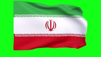 Waving flag of Iran Animation 3D render Method video