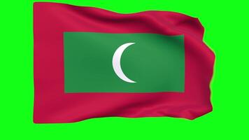 acenando bandeira do Maldivas animação 3d render método video