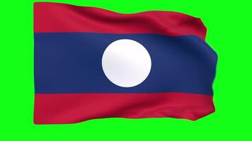 Waving flag of Laos Animation 3D render Method video