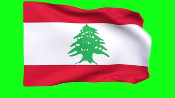 Waving flag of Lebanon Animation 3D render Method video