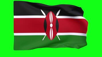 acenando bandeira do Quênia animação 3d render método video