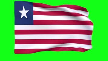 Waving flag of Liberia Animation 3D render Method video