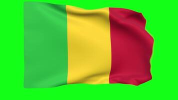 Waving flag of Mali Animation 3D render Method video