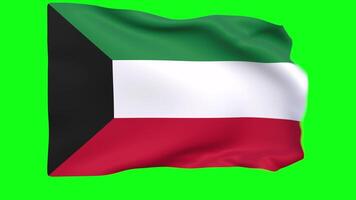 Waving flag of Kuwait Animation 3D render Method video