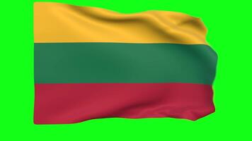 Waving flag of Lithuania Animation 3D render Method video