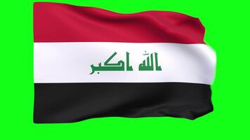 Waving flag of Iraq Animation 3D render Method video
