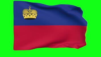 acenando bandeira do liechtenstein animação 3d render método video