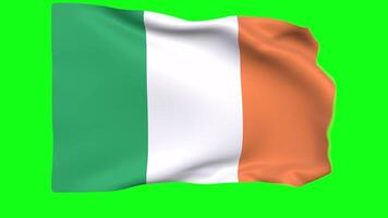 acenando bandeira do Irlanda animação 3d render método video