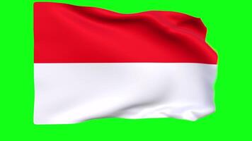 Waving flag of Indonesia Animation 3D render Method video