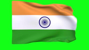 Waving flag of India Animation 3D render Method video