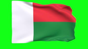 Waving flag of Madagascar Animation 3D render Method video