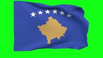 acenando bandeira do Kosovo animação 3d render método video