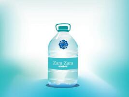 Zamzam bottled water icon, Muslim holy water vector