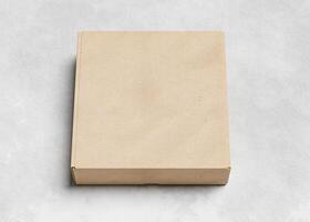 Cardboard box on top of cement floors, useful for mockup photo