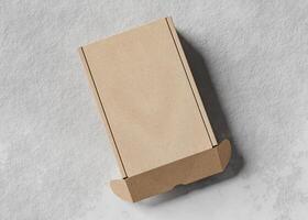 Cardboard box on top of cement floors, useful for mockup photo